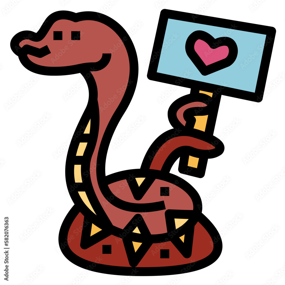 Fototapeta premium snake filled outline icon style