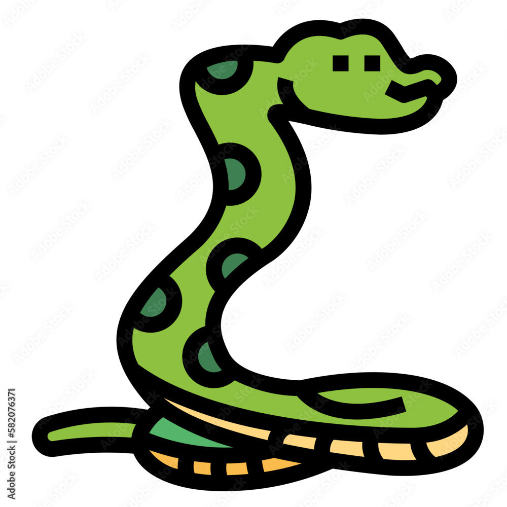 Naklejka premium snake filled outline icon style