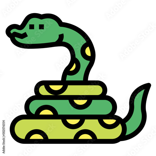 snake filled outline icon style
