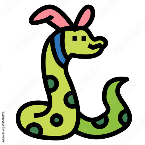 snake filled outline icon style