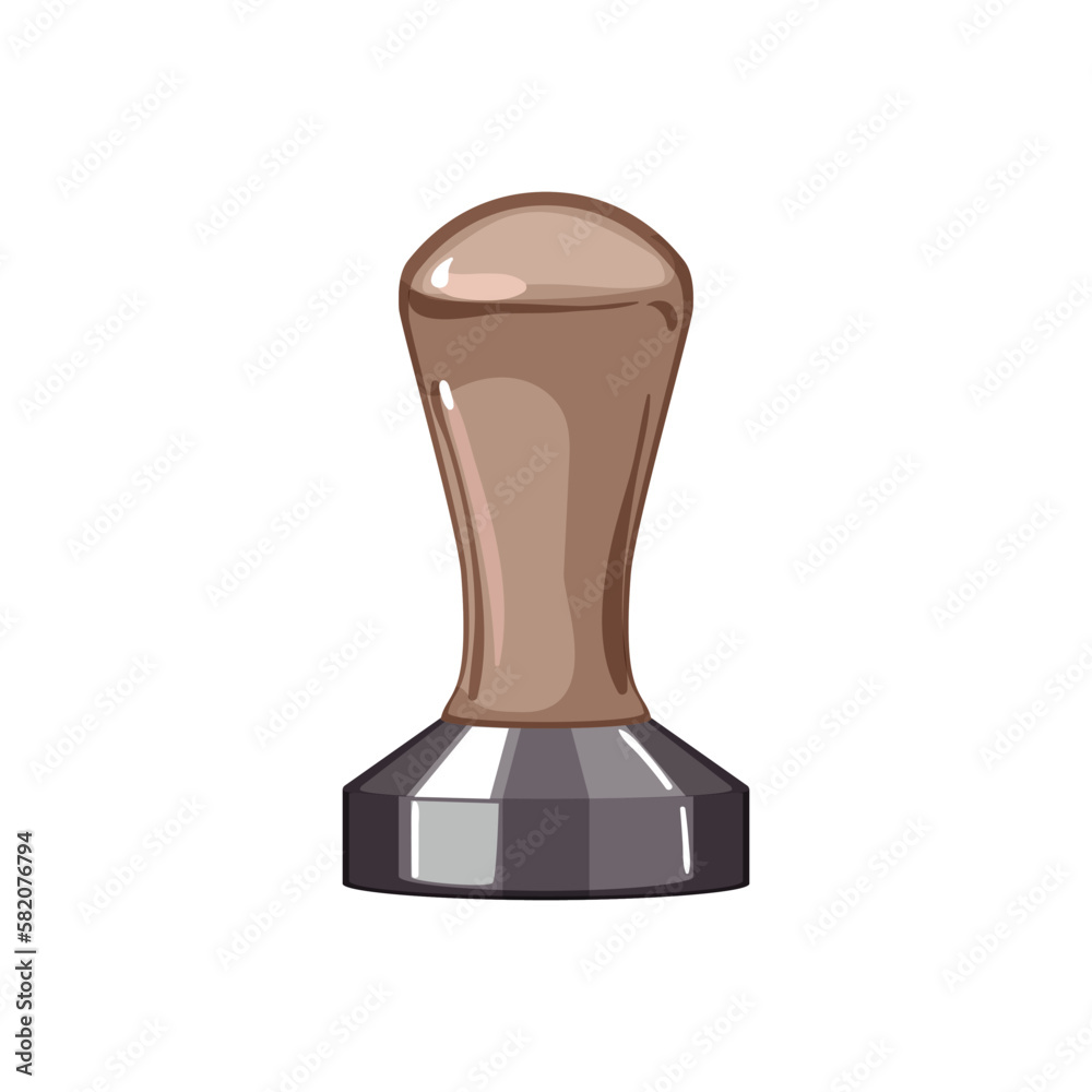 cappuccino tamper coffee cartoon vector illustration