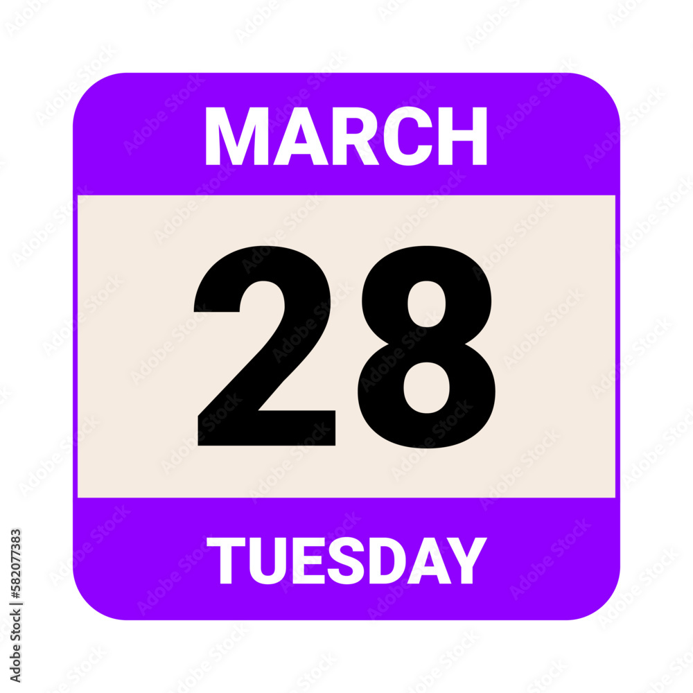 28 March, Tuesday. Date template. Useful design for calendar or event promotion. Vector illustration EPS 10 File 28 March, Tuesday. Date template. Useful design for calendar or event promotion. Vector illustration EPS 10 File