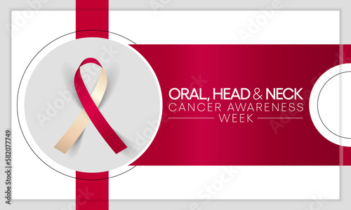 Oral, Head and neck cancer awareness week is observed every year in April. These cancers are diagnosed more often among people over age 50 than among younger people. Vector illustration