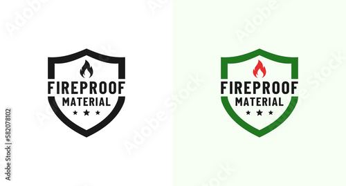 Best Fireproof label or Fire resistant label vector isolated in flat style. Fireproof sign vector. fire resistant material seals or labels for quality products such as safes. Fire proof sign vector.