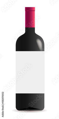Vine bottle mock up template vector 10 eps