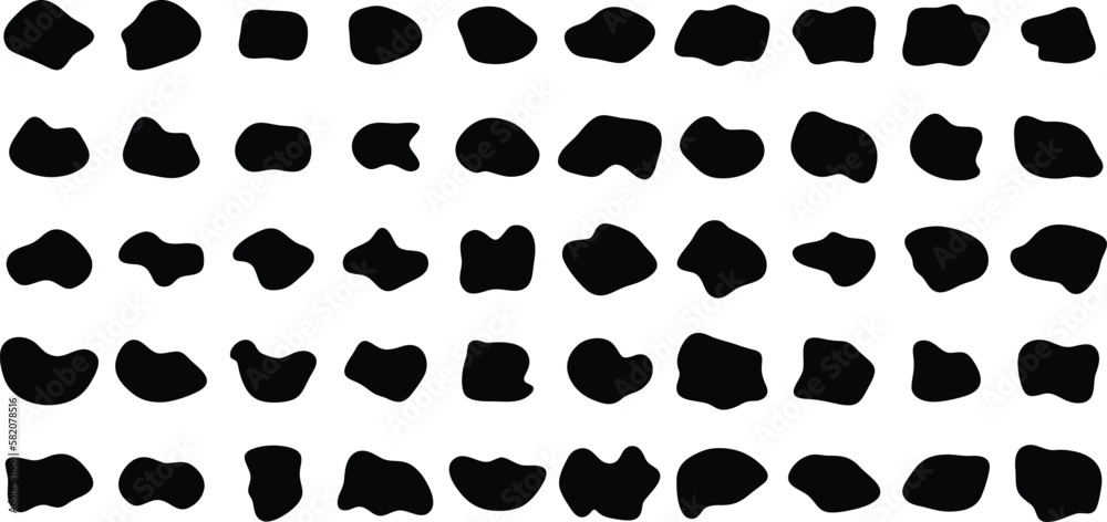Hand Drawn Organic Shapes Liquid and fluid shape Black symbol Black color 50 Set Hand Drawn Organic Shapes Liquid and fluid shape Black symbol Black color 50 Set
