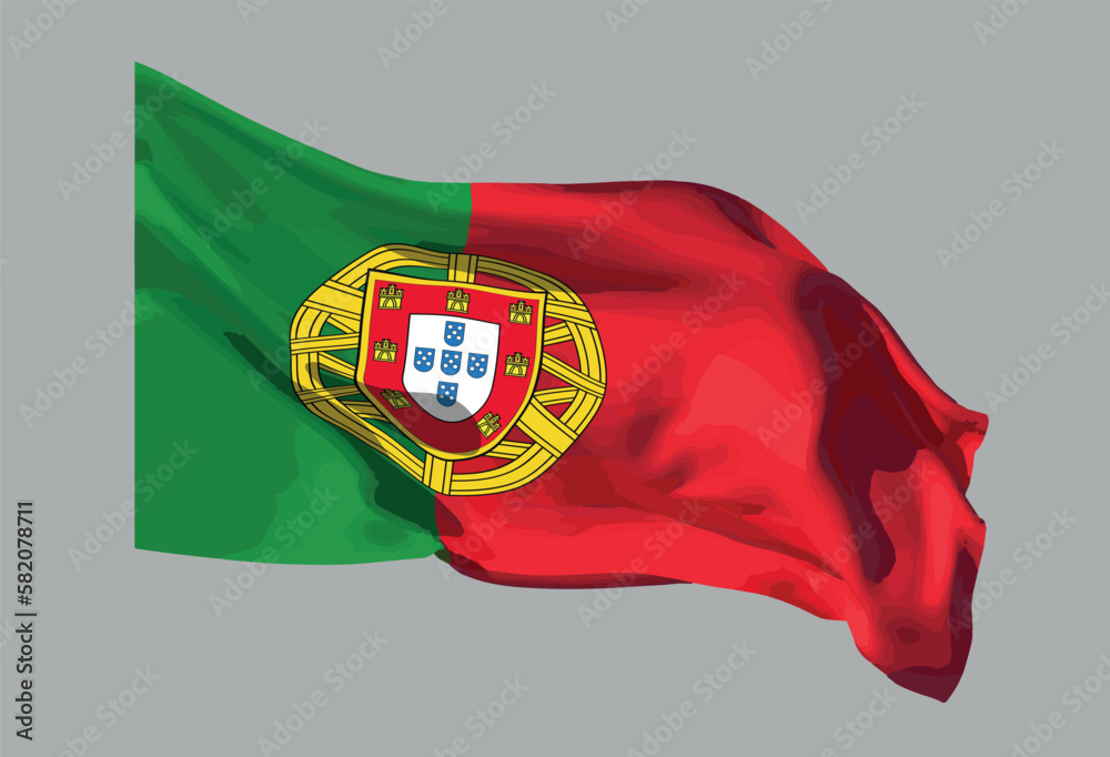 The flag is one of the state symbols of the Portuguese Republic. Vector. The flag is one of the state symbols of the Portuguese Republic. Vector.