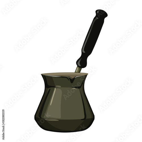 arabic cezve coffee cartoon vector illustration