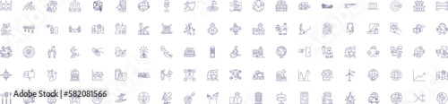 City map line icons signs set. Design collection of City, Map, Urban, Town, Geography, Chart, Plan, Guide outline concept vector illustrations