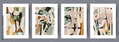 Abstract chaos pastel smears wall art print. Printable minimal abstract poster. Wall artwork for interior design. Contemporary decorative background. 