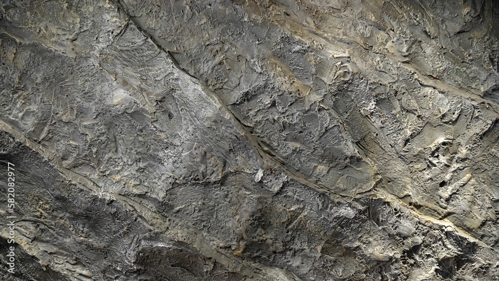 Texture decorative gray plaster imitating the old peeling wall. Grey texture decorative Venetian stucco for backgrounds. Decorative gray plaster.