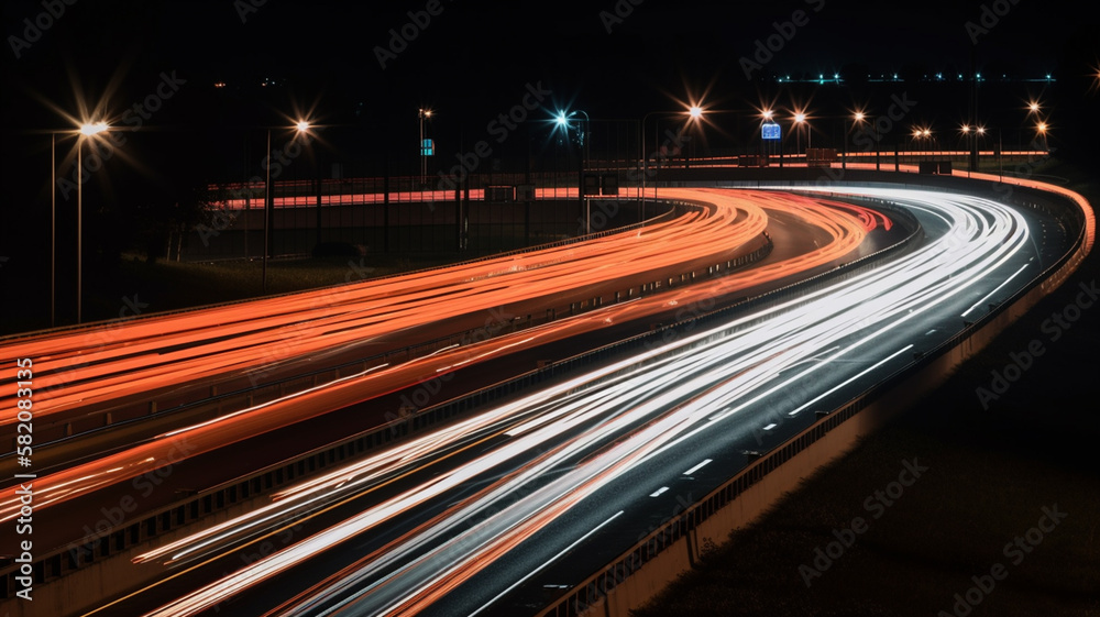speed Traffic light trails on motorway highway