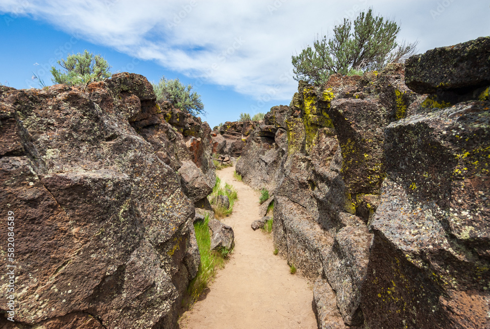 Rugged Rocky Trail at Lava Beds National Monument