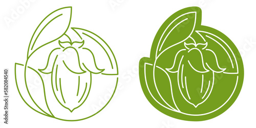Jojoba oil - thin line icon for cosmetics, shampoo