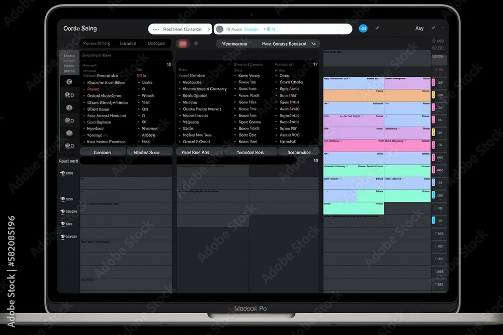 A task management app with a minimalist design featuring customizable lists and deadline reminders, displayed on a laptop computer. Generative AI A task management app with a minimalist design featuring customizable lists and deadline reminders, displayed on a laptop computer. Generative AI