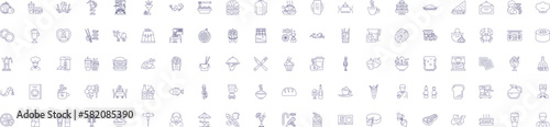Catering line icons signs set. Design collection of Supply, Restaurant, Chef, Cuisine, Events, Meal, Delivery, Service outline concept vector illustrations
