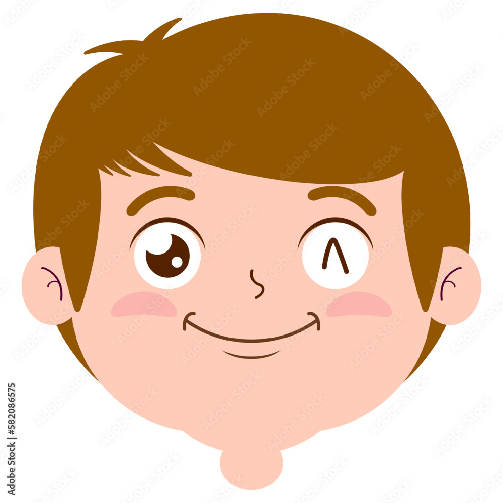 boy smiling face cartoon cute