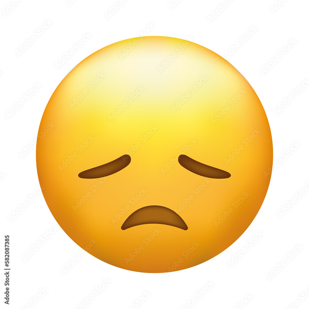 Disappointed emoji. Sad face, unhappy emoticon Disappointed emoji. Sad face, unhappy emoticon
