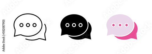 An icon of a dialog cloud, representing the idea of communication or conversation. Vector set of icons in line, black and colorful styles isolated.