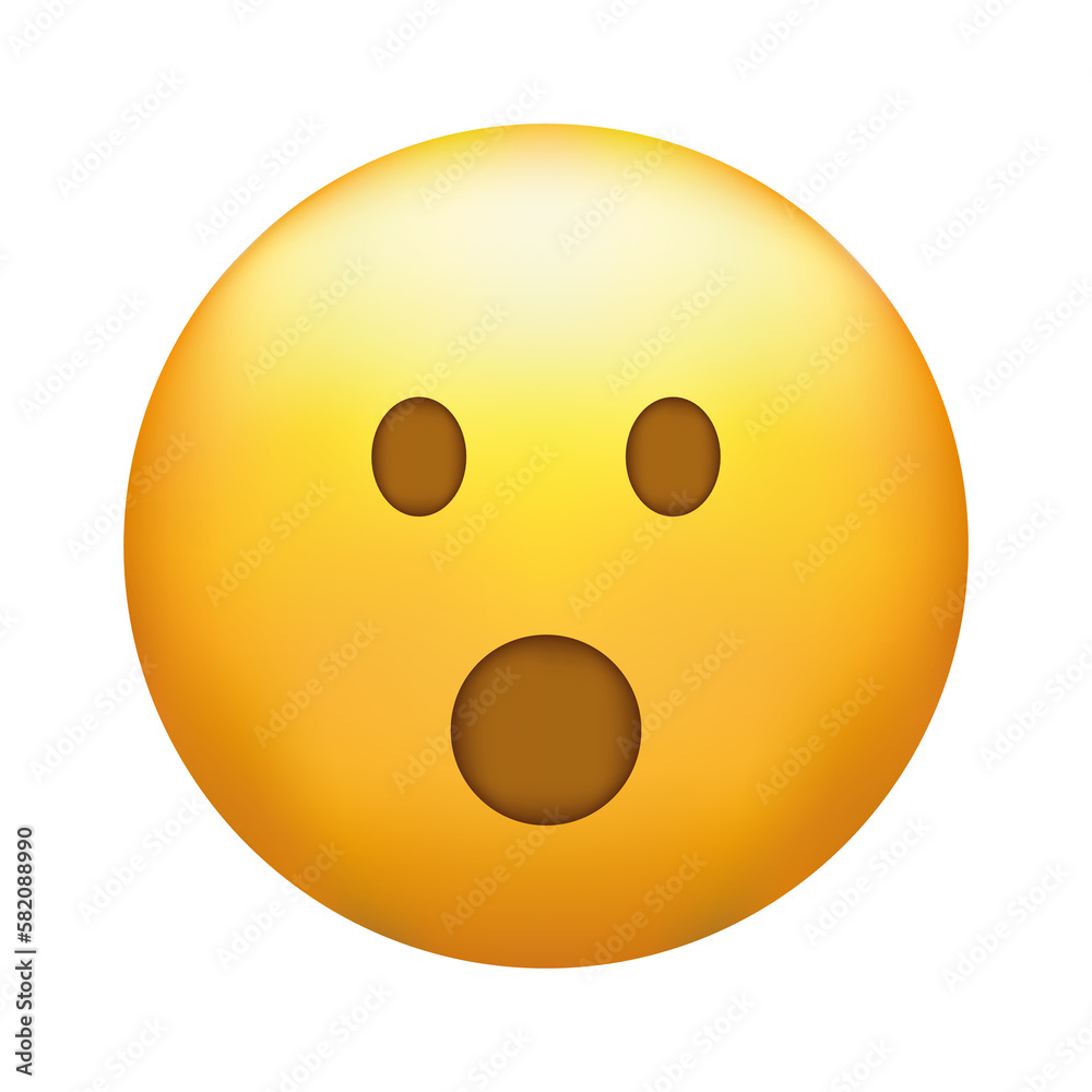 Astonished emoji. Shocked emoticon with gasping face Astonished emoji. Shocked emoticon with gasping face