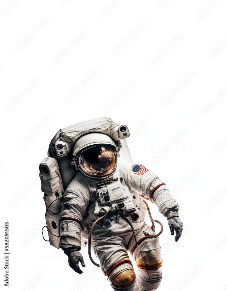 Astronaut on white background, created with generative AI
