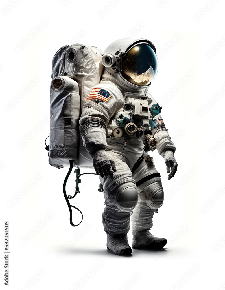 Astronaut on white background, created with generative AI