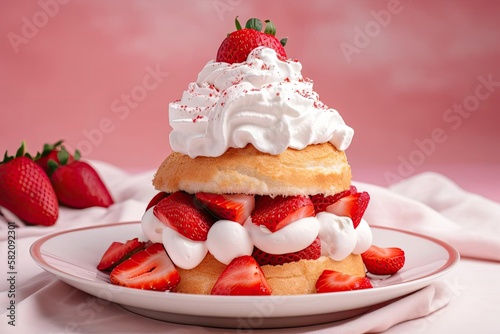 Summery Strawberry Shortcake, created with Generative AI technology