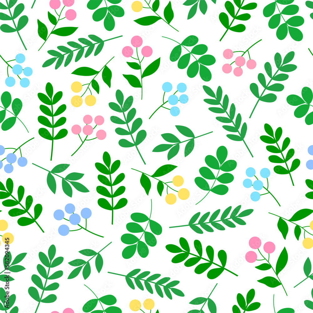 Minimalist floral pattern with leaves