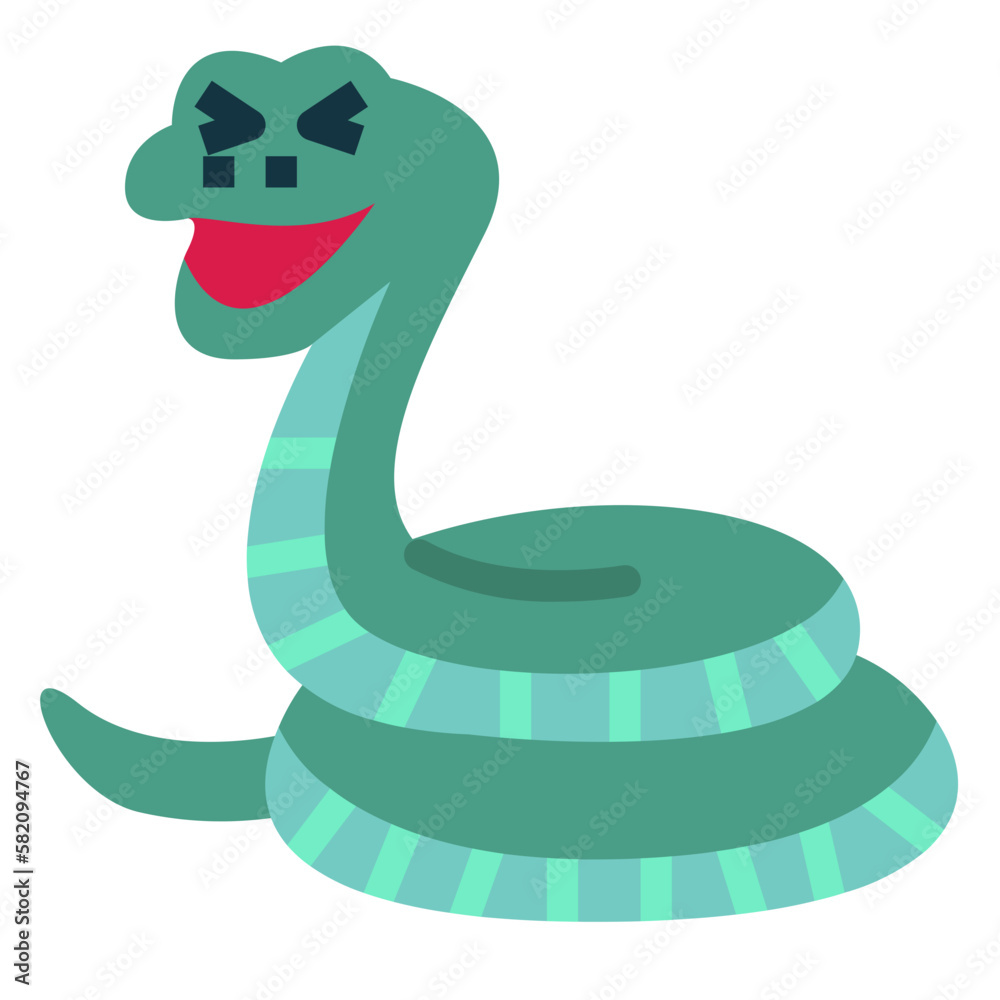 Fototapeta premium snake flat icon style
