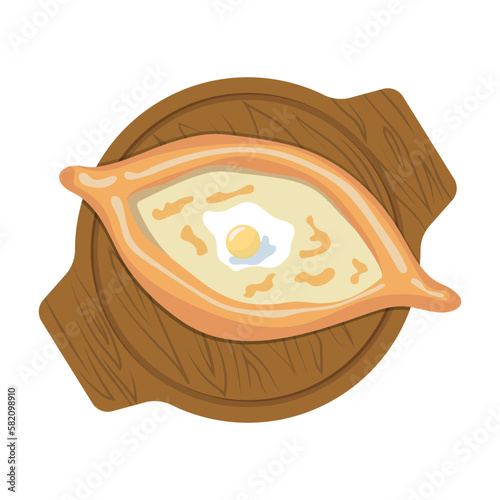 Khachapuri. Vector illustration on a white background