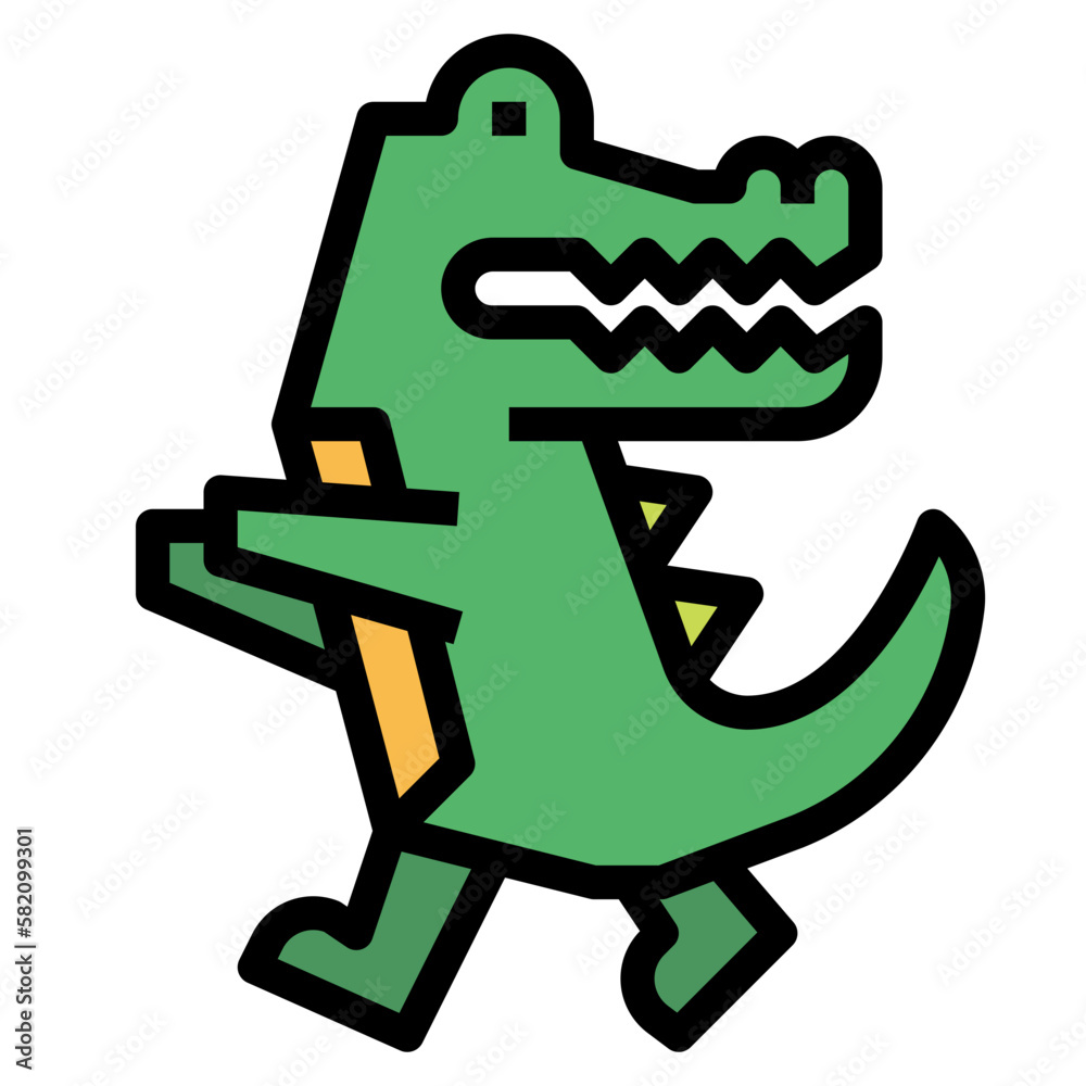 crocodile filled outline icon style crocodile filled outline icon style