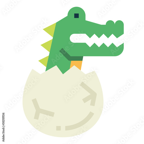 crocodile flat icon style