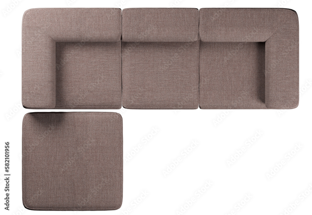 Obraz premium Top view of sofa with textured fabric