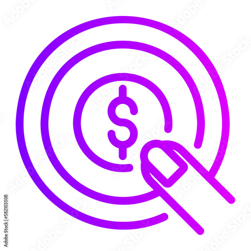 pay per click gradient icon