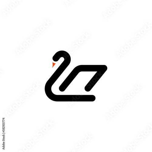 Creative simple modern swan clean logo design template

