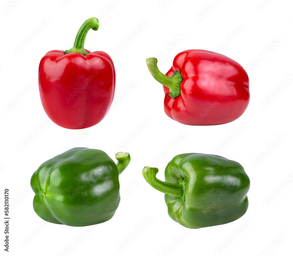 red and green pepper on transparent png red and green pepper on transparent png
