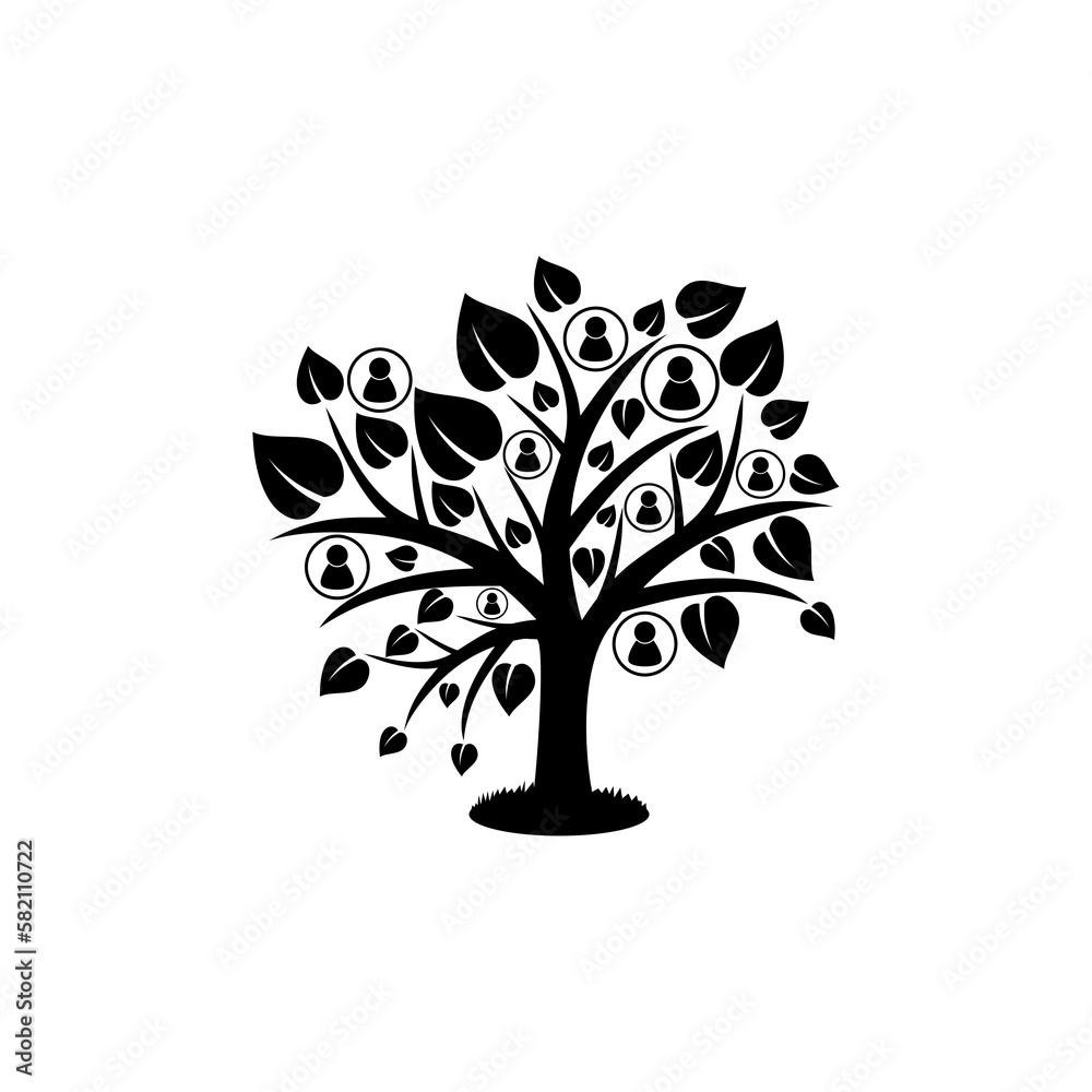 Family tree logo template isolated on transparent background Family tree logo template isolated on transparent background