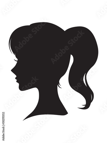 女性の横顔シルエット