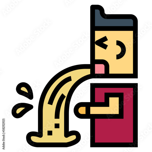 vomit filled outline icon style