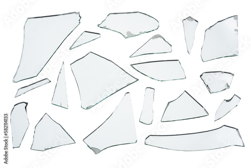 Broken pieces glass mirror set