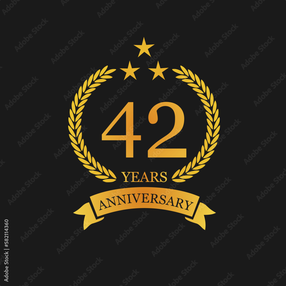 42 th Anniversary logo template illustration. suitable for you 42 th Anniversary logo template illustration. suitable for you