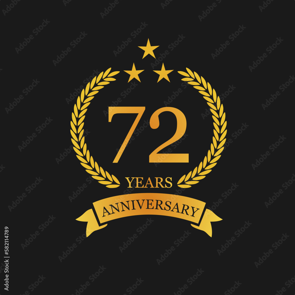 72 th Anniversary logo template illustration. suitable for you