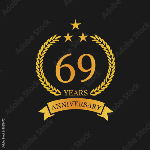 69 th Anniversary logo template illustration. suitable for you