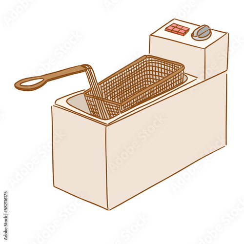 pastel kitchenware_deep fryer machine_file ai