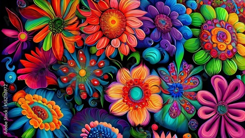 Abstract background pattern with flowers