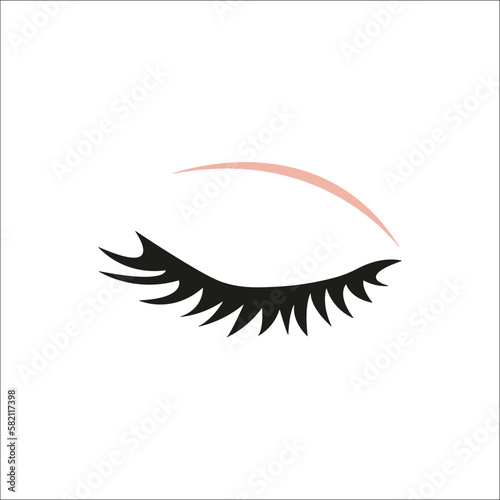 Symbol of feminism Closed Eyes. Women s Rights Day. International Women s Day. White background. Vector illustration