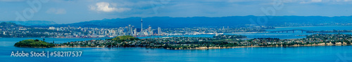 Auckland city panoramic view skyline with Sky Tower, north island, new Zealand