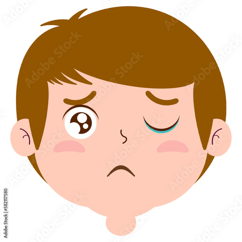 boy crying and scared face cartoon cute