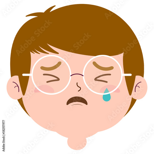 boy crying and scared face cartoon cute