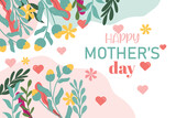 Happy mothers day celebration greeting card